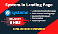 create sales funnel lead page, and course landing page using systeme io