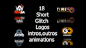 develop glitch intro ,outro logo sting of your brand