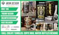 create awesome tumbler, coffee mug, water bottles designs