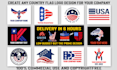 create usa flag logo design