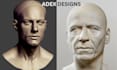 sculpt realistic 3d head, mask, face model for printing