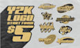 design y2k style logo n typeface for your clothing brand