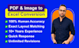 convert pdf to excel, scanned image to excel or google sheet