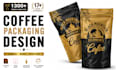 design premium coffee labels, pouch, bags, product packaging