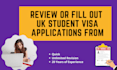 review or fill out UK student visa applications from