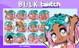 draw chibi anime twitch emote or sub badges in bulk for you