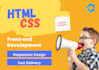 do front end web design in HTML CSS and javascript