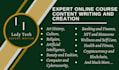 write and create your online course content, course content, quiz and assessment