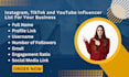 find best instagram, tiktok and youtube influencer list