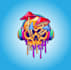 do modern trippy illustration psychedelic logo design