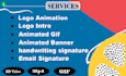 do custom animated GIF, logo, text, email signature animation, banners