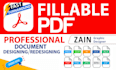 create interactive fillable PDF forms, format redesign document