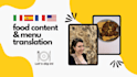 translate your menu from french, italian, spanish to english