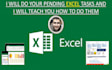 do your pending excel tasks and i will teach you how to do them