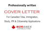 write a professional cover letter for your canada visa application