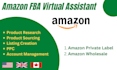 be your amazon fba virtual assistant for amazon private label