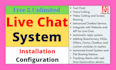 set up a live chat system with audio video calling, chatbot