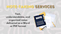 take notes from textbooks, files, audios, videos