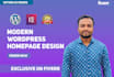 do creative homepage design,landing page design in wordpress