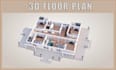 convert 2d architecture plan to 3d floor plan with sketchup model and rendering