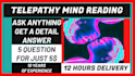 do telepathy mind reading in 12 hours