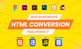 convert psd to html, figma to html responsive website design