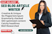 be your creative SEO blog post and article content writer