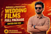 do cinematic indian and pakistani wedding video editing