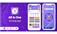 create android earning app with admob, facebook,startapp, unity ads