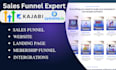 be system io expert , getresponse on sales funnel, landing page, clickup, carrd