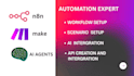 create n8n make com automation ai agents and API integration