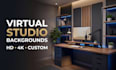 design a realistic virtual studio background for youtube and zoom