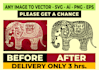 manually vector tracing, business card or graphic design