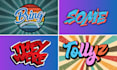 design 3d 70s vintage retro typography logo