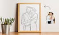 draw minimalist couple line art from your photo