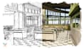 turn any structural, architectural photo into sketch image