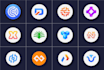 design a minimalist tech startup app crypto and technology logo