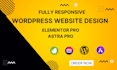 do wordpress website design customization with elementor pro