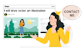 create a modern 2d flat vector illustrations for anything
