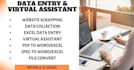 do data and web scraping, data extraction and data entry