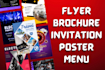 design awesome flyer, poster, brochure, menu, and invitation