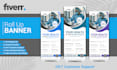 design professional roll up or pop up signage x stand  banner for your brand