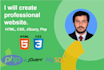 develop website using html, css, jquery, php, mysql