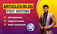write linkedin articles, news posts, and SEO website blogs