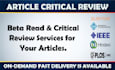 beta read or critically review your scientific articles