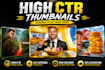 design eye catching, attractive, clickbait youtube thumbnail