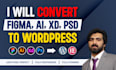 convert figma to wordpress, PSD to wordpress, figma to elementor or acf, divi
