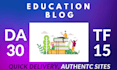 do education guest post on da 30 niche relevant education blog