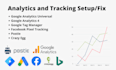 setup google analytics ga 4, advanced ecommerce tracking, GTM and funnel setup