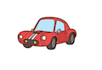 design a front facing chibi cartoon car illustration